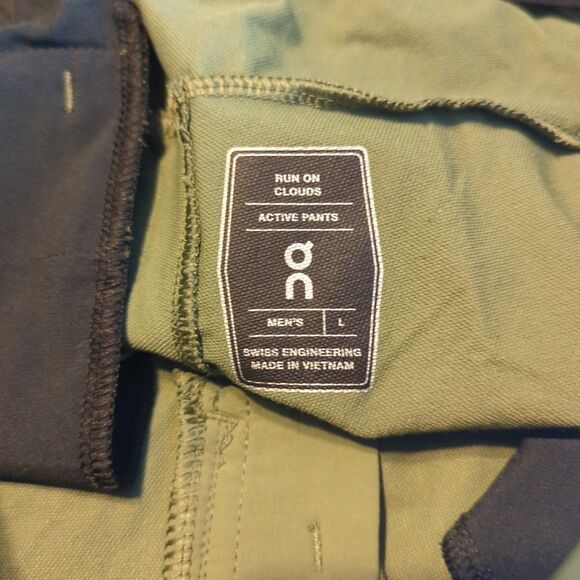 On Cloud On Running Active Pants Mens Large Olive Green Stretch Workout - Picture 9 of 10